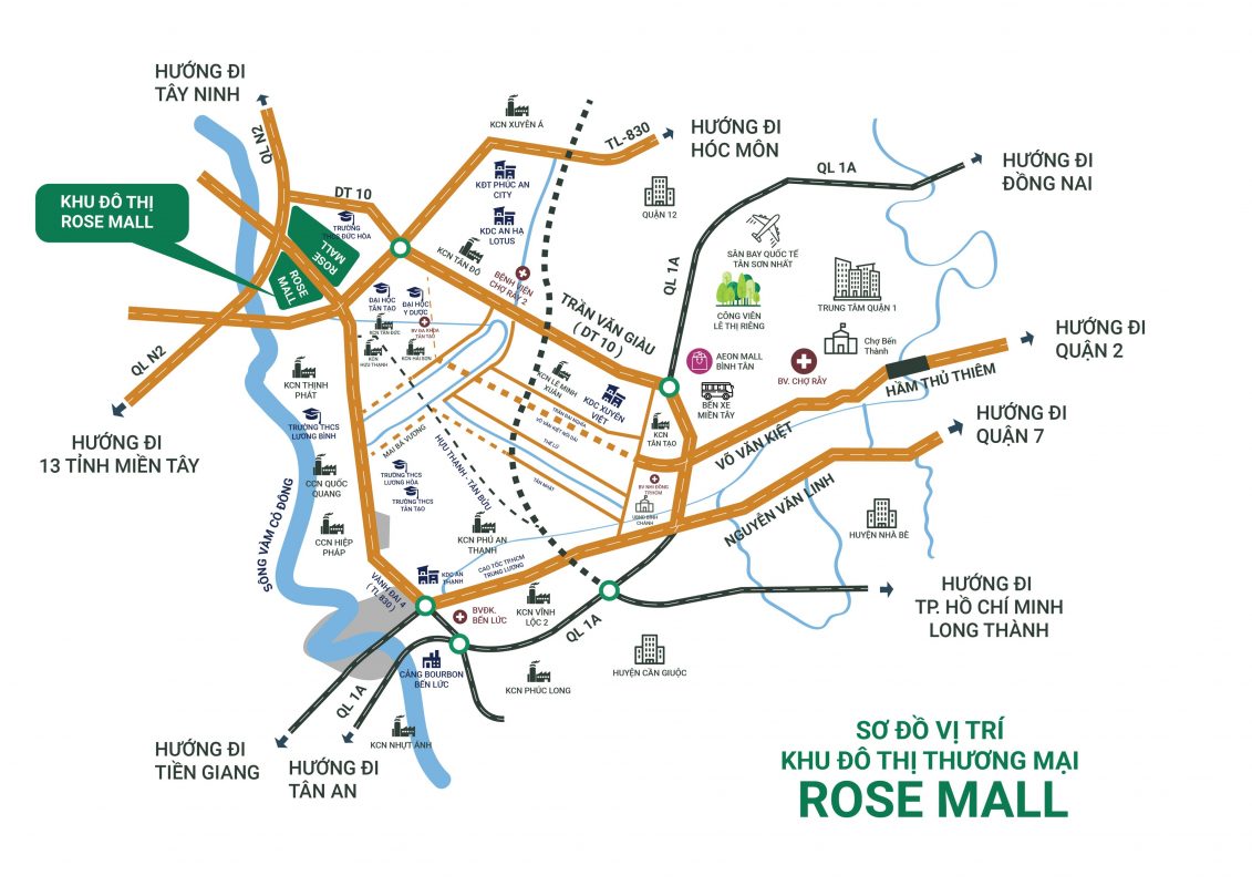 Vị trí dự án Rose Mall An Nông 5