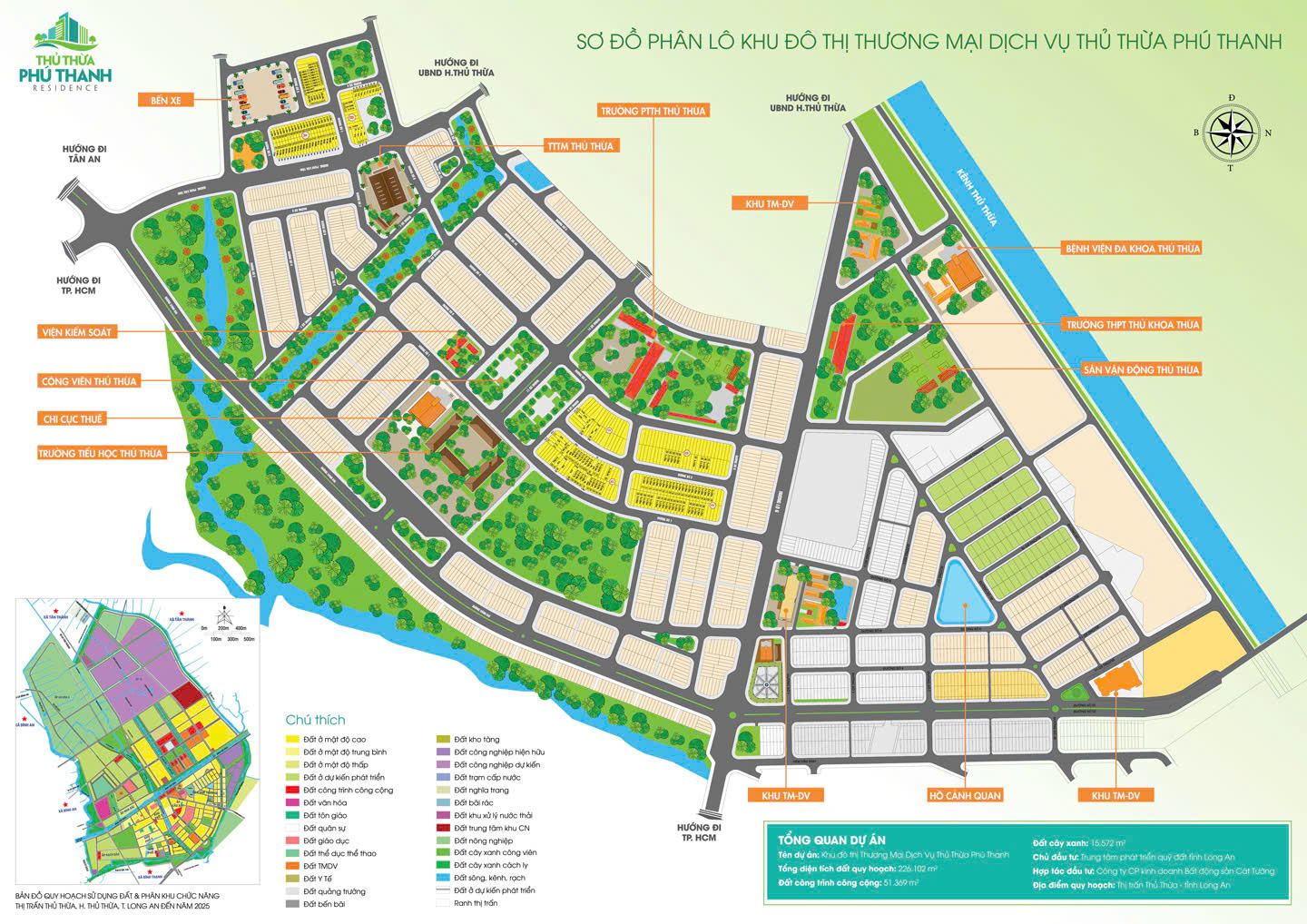 mặt bằng dự án thủ thừa phú thanh