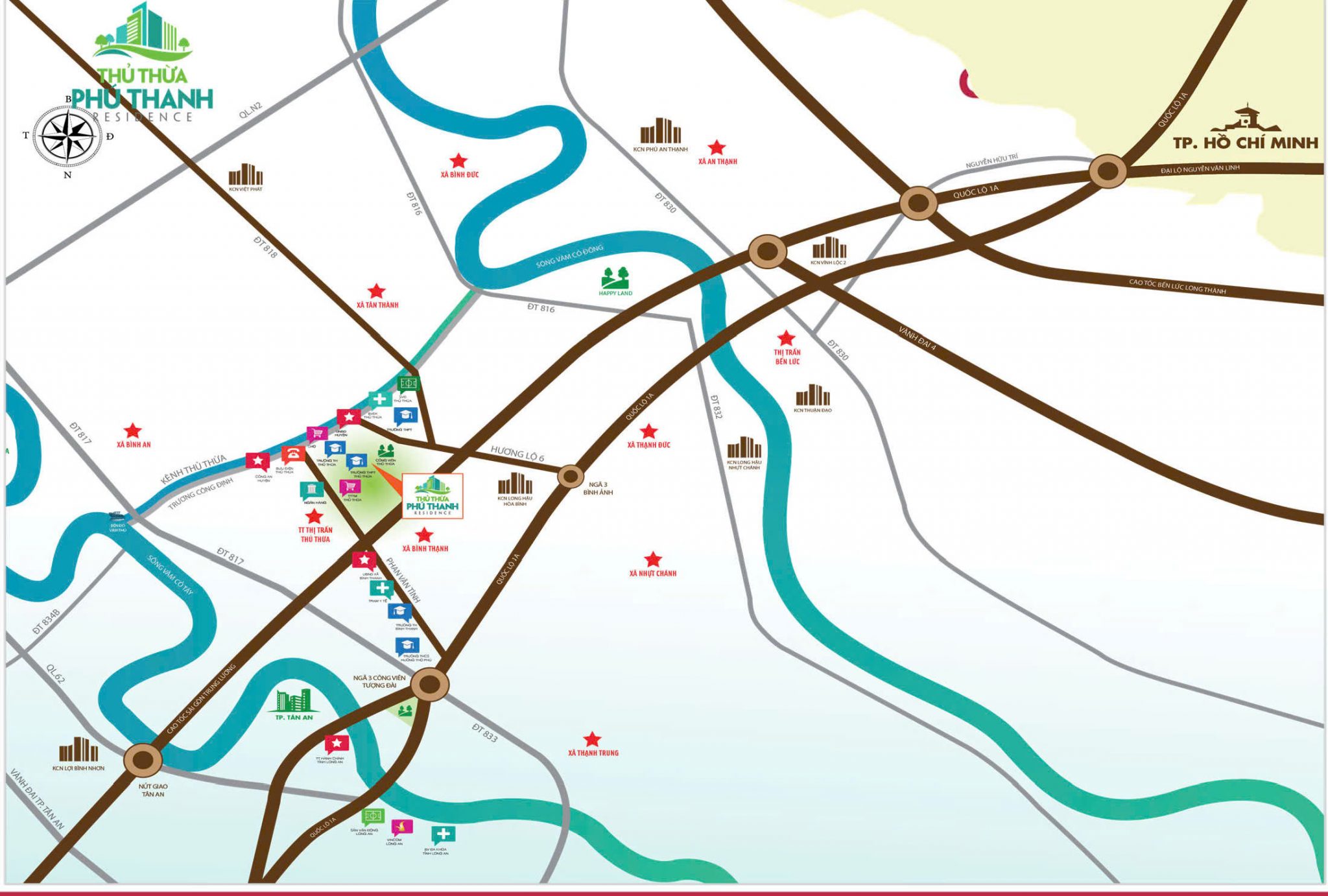 vị trí dự án thủ thừa phú thanh